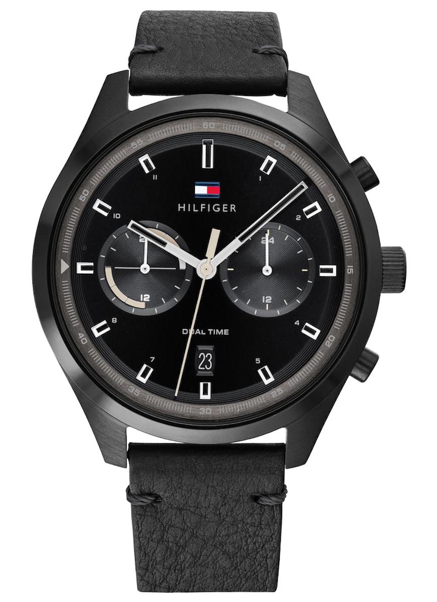 Tommy Hilfiger TH1791731 Takvimli 44 mm Siyah Deri Kordon Analog Erkek Kol Saati
