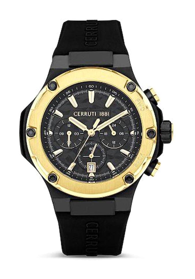 Cerruti 1881 CIWGQ2224306 Takvimli 44 mm Si̇yah Silikon Kordon Analog Erkek Kol Saati
