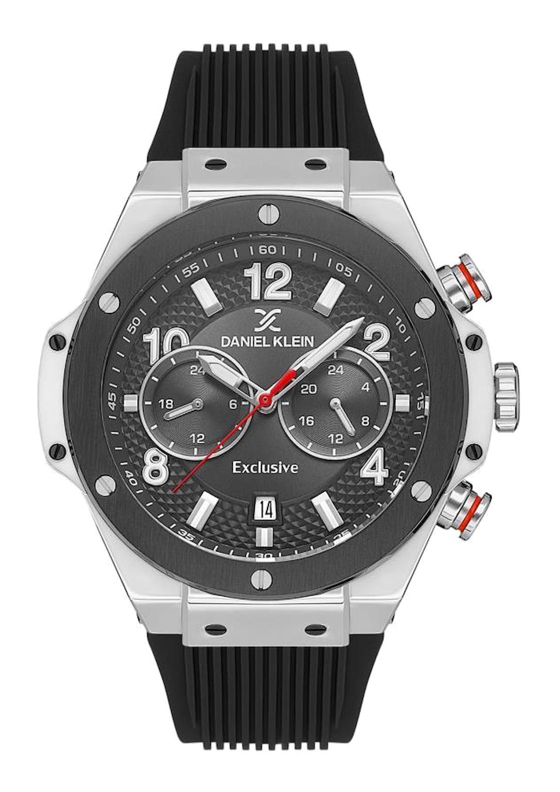 Daniel Klein DK103-DK.1.13615-1 Takvimli 44 mm Siyah Silikon Kordon Analog Erkek Kol Saati