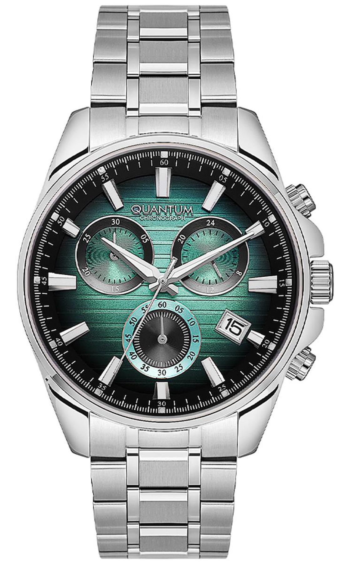 Quantum PWG1122.300 Takvimli 43 mm Çelik Kordon Analog Erkek Kol Saati