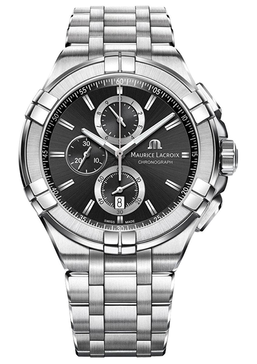 Maurice Lacroix ML-AI1018SS002330-1 Takvimli 44 mm Çelik Kordon Analog Erkek Kol Saati