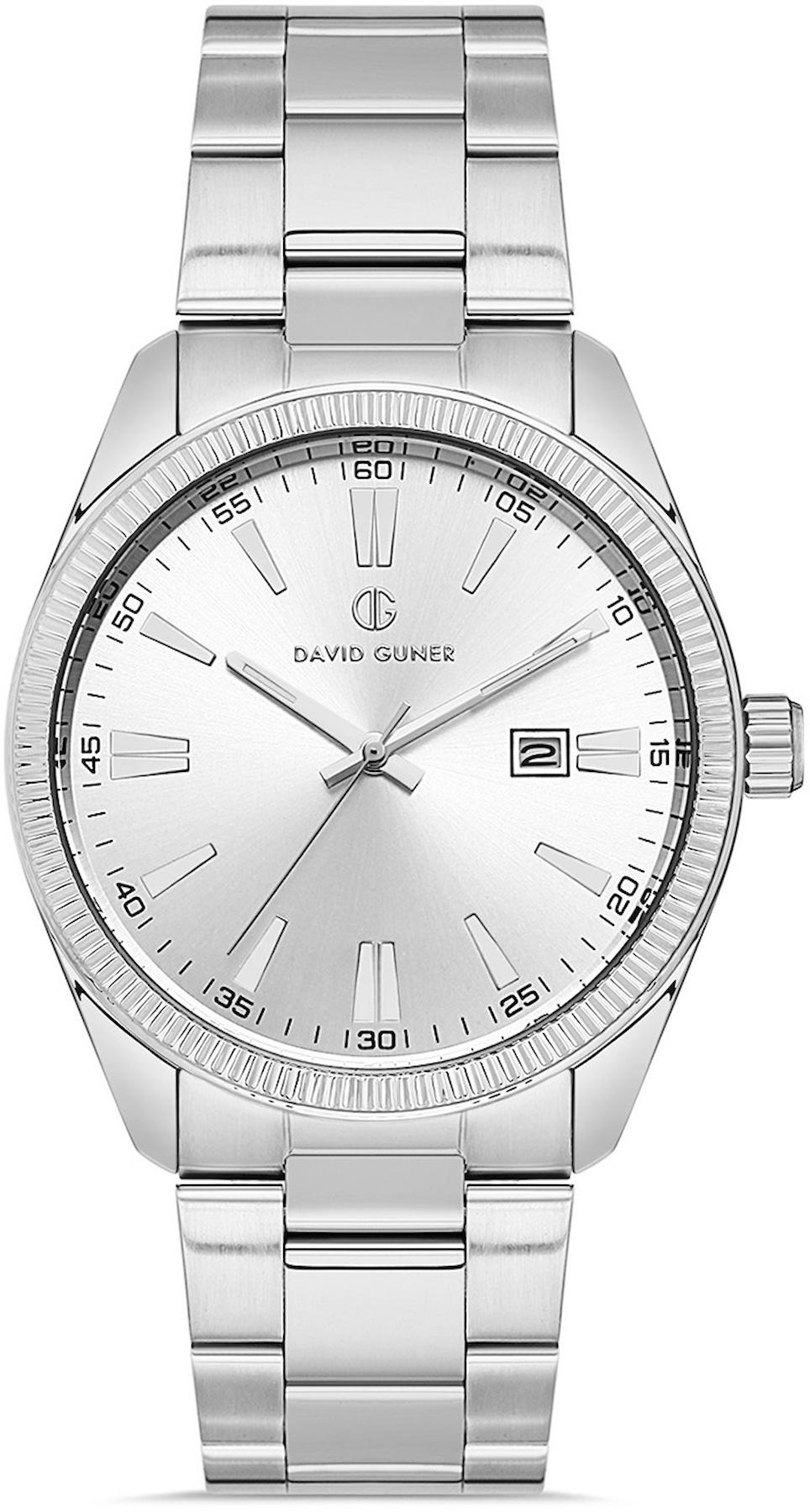 David Guner DG-8480GA-A1 Takvimli 42 mm Çelik Kordon Analog Kol Saati