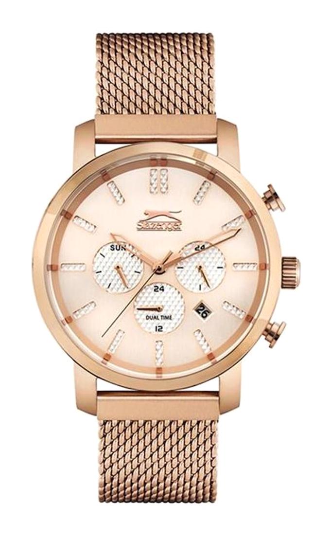 Slazenger SL.09.1775.2.04 Takvimli 45 mm Rose Gold Çelik Kordon Analog Kol Saati