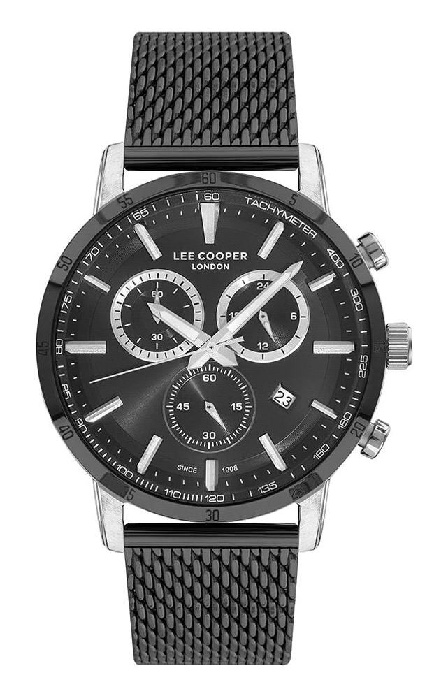 Lee Cooper LC07221.350 Takvimli 45 mm Siyah Çelik Kordon Analog Erkek Kol Saati