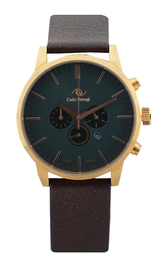 Carlo Perrugi CG5002.2 Takvimli Bordo Çelik Kordon Analog Erkek Kol Saati