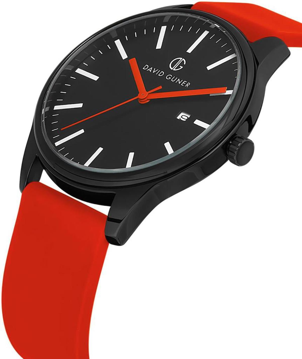 David Guner DG-8491GD-ZQ2 Takvimli 42 mm Kırmızı Çelik Kordon Analog Erkek Kol Saati