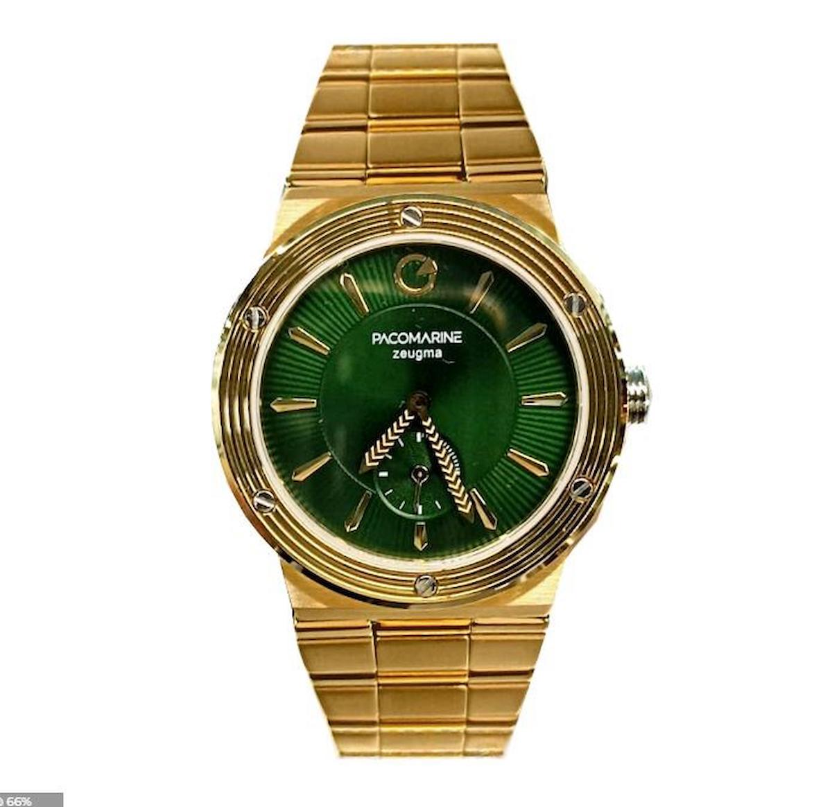 Pacomarine PM.22151.03 Takvimli 38 mm Altın Çelik Kordon Analog Erkek Kol Saati