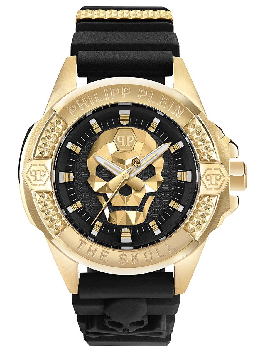 Philipp Plein PWAAA0221 Takvimli 44 mm Siyah Silikon Kordon Analog Erkek Kol Saati