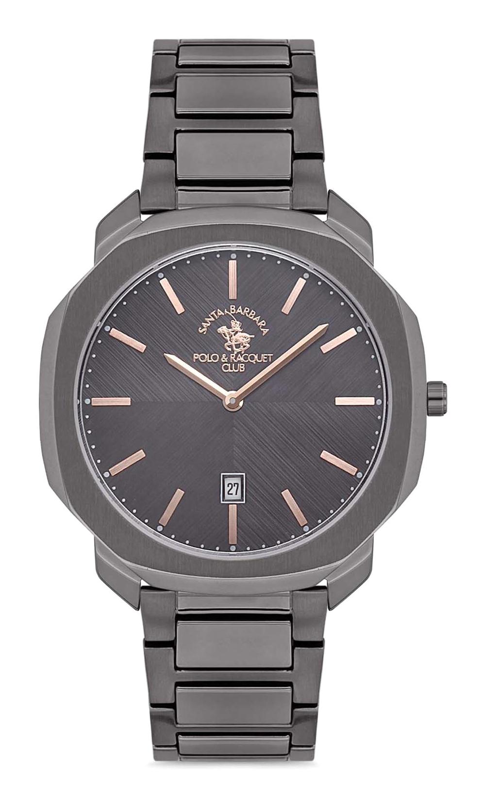 Santa Barbara Polo & Racquet Club SB.1.10206.6 Takvimli 42 mm Siyah Çelik Kordon Analog Erkek Kol Saati