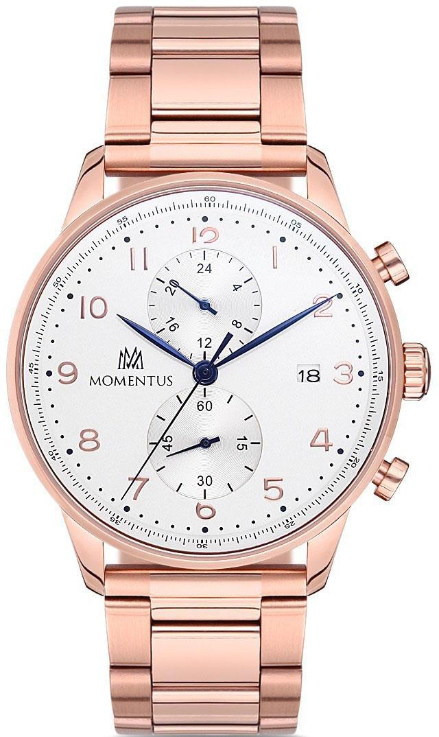 Momentus CC114R-02SR Takvimli 43 mm Rose Gold Çelik Kordon Analog Erkek Kol Saati