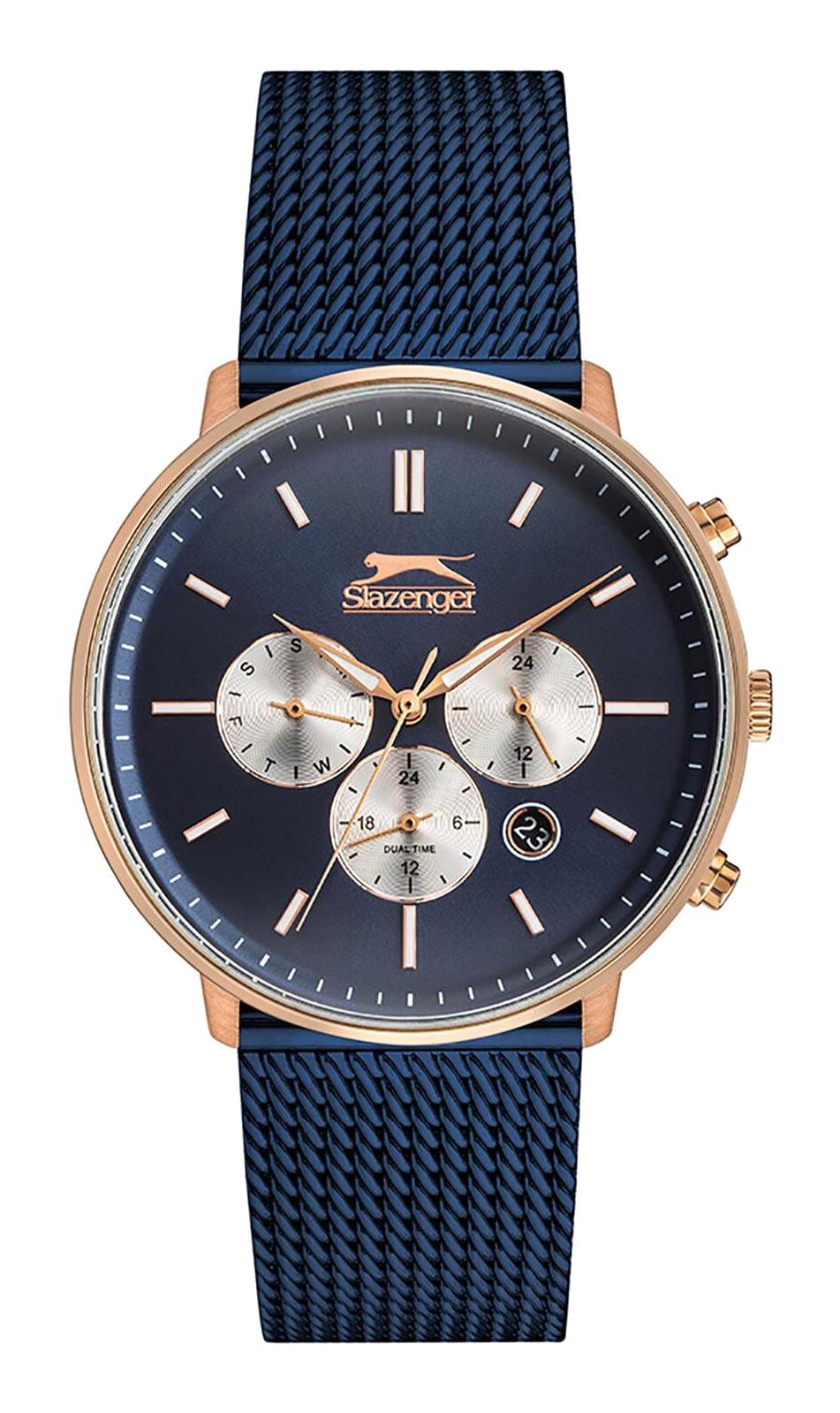 Slazenger SL.09.1832.2.02 Takvimli 41-45 mm Lacivert Çelik Kordon Analog Erkek Kol Saati