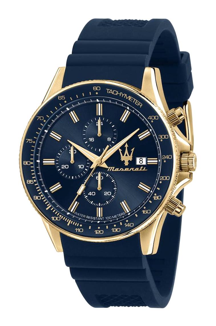 Maserati R8871640004 Takvimli 44 mm Lacivert Silikon Kordon Analog Erkek Kol Saati