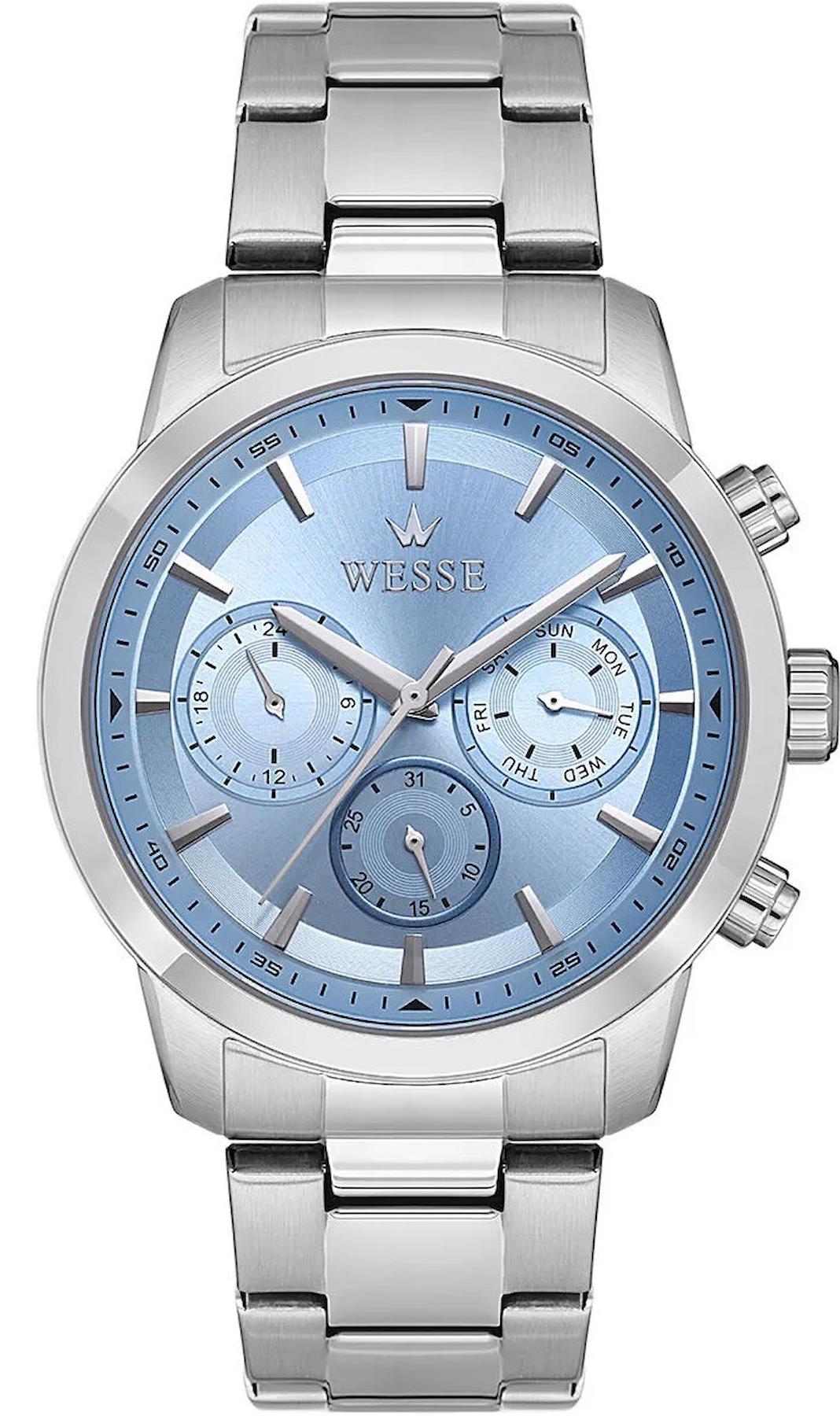 Wesse WWG207208 Pusulalı Takvimli 44 mm Çelik Kordon Analog Erkek Kol Saati