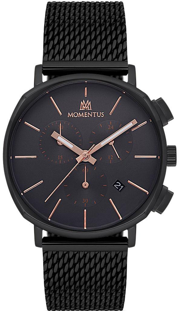 Momentus CC290B-04SR Takvimli 42 mm Siyah Çelik Kordon Analog Kol Saati