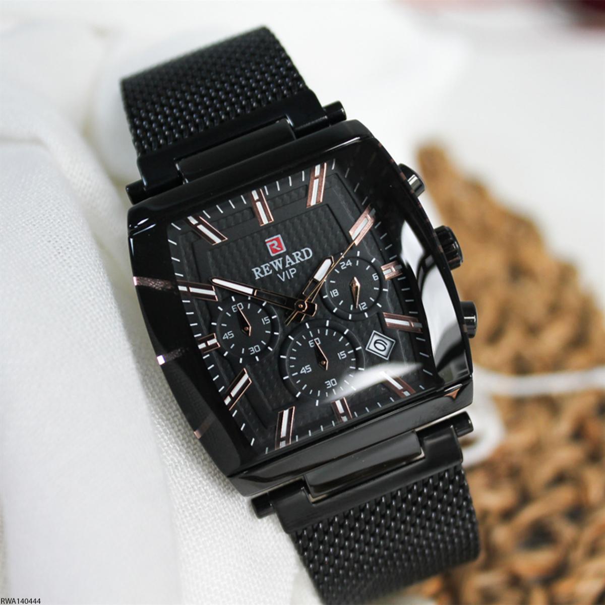 Reward RWA140444 Takvimli 39 mm Siyah Metal Kordon Analog Erkek Kol Saati