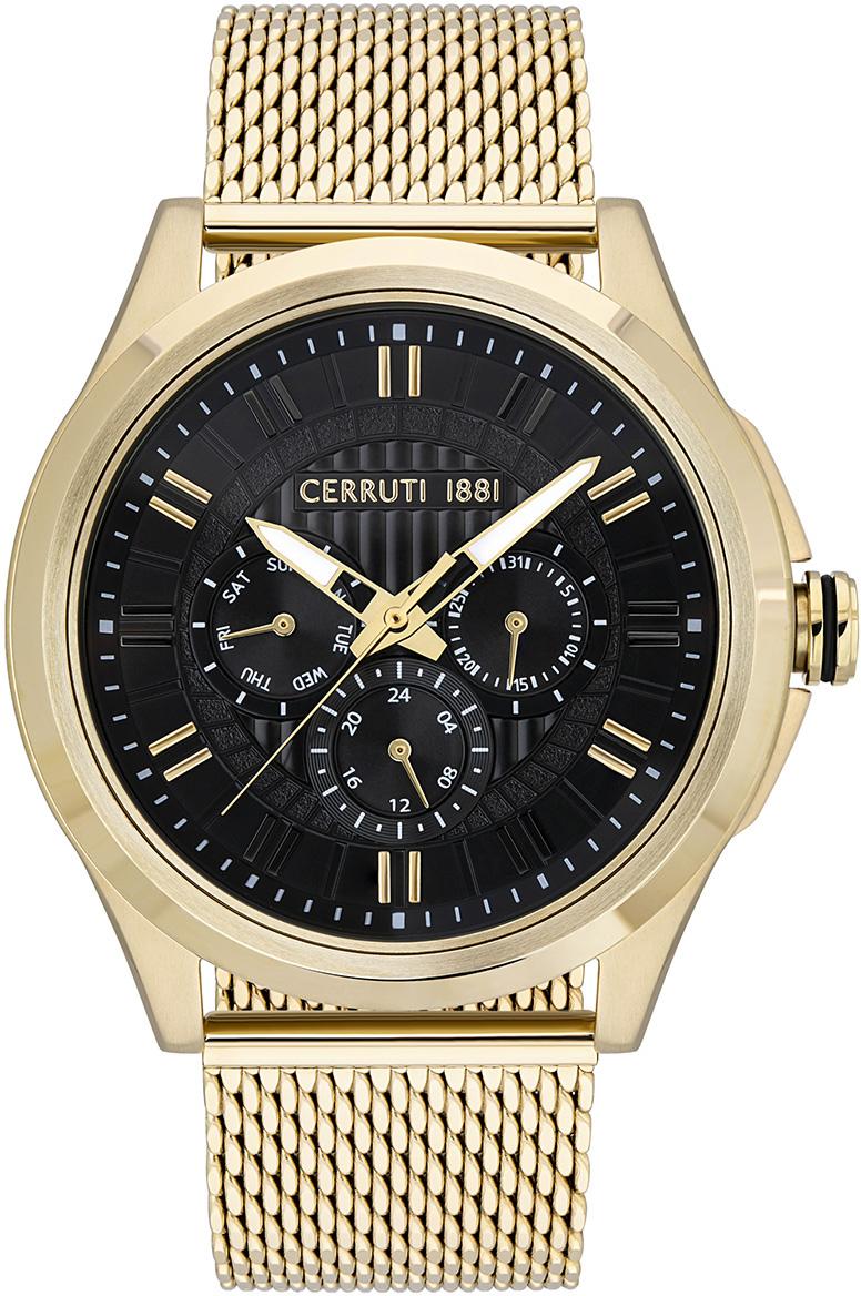 Cerruti 1881 CIWGK2108903 Takvimli 44 mm Altın Çelik Kordon Analog Erkek Kol Saati