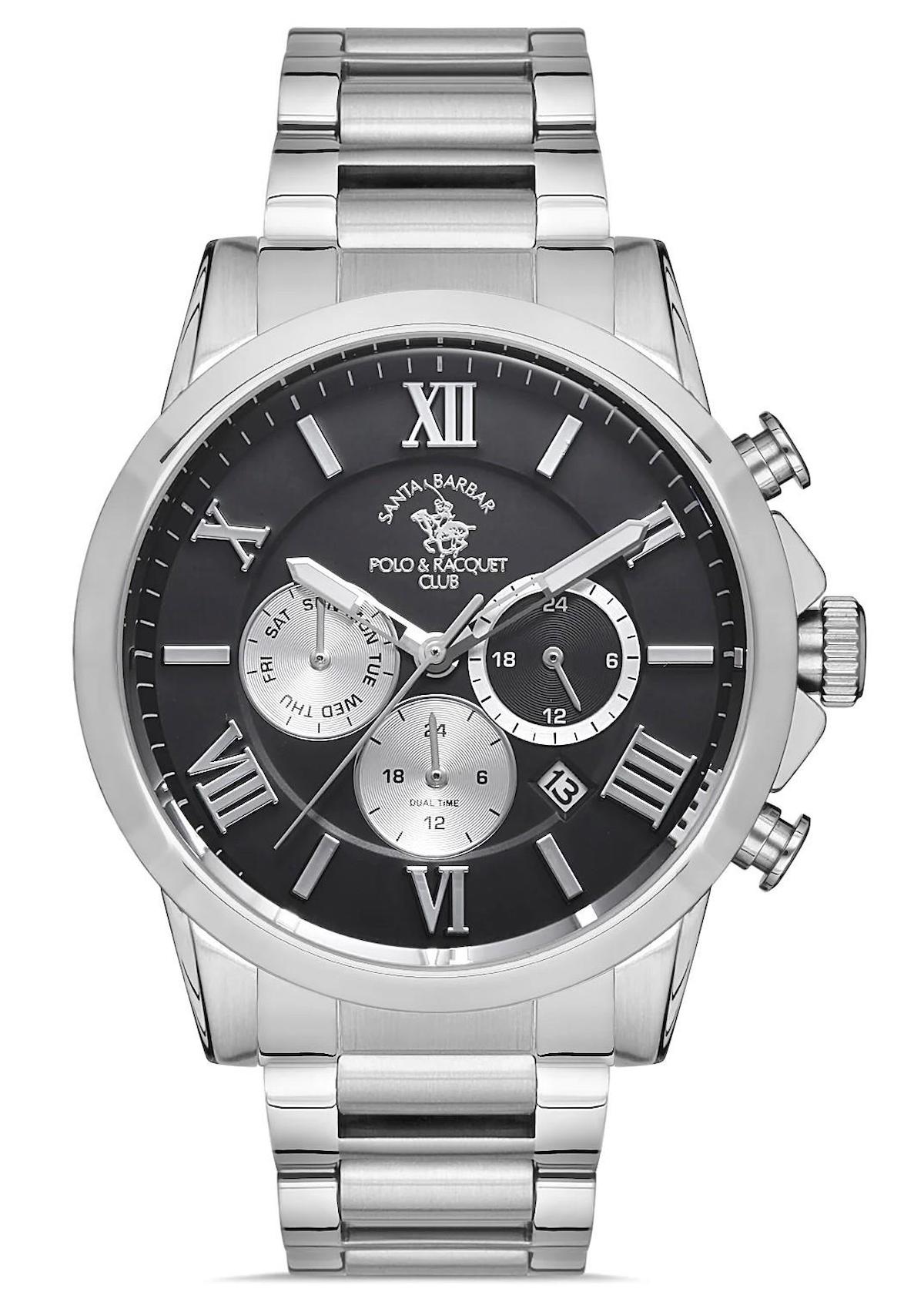 Santa Barbara Polo & Racquet Club SB.1.10357.1 Takvimli 44 mm Çelik Kordon Analog Erkek Kol Saati