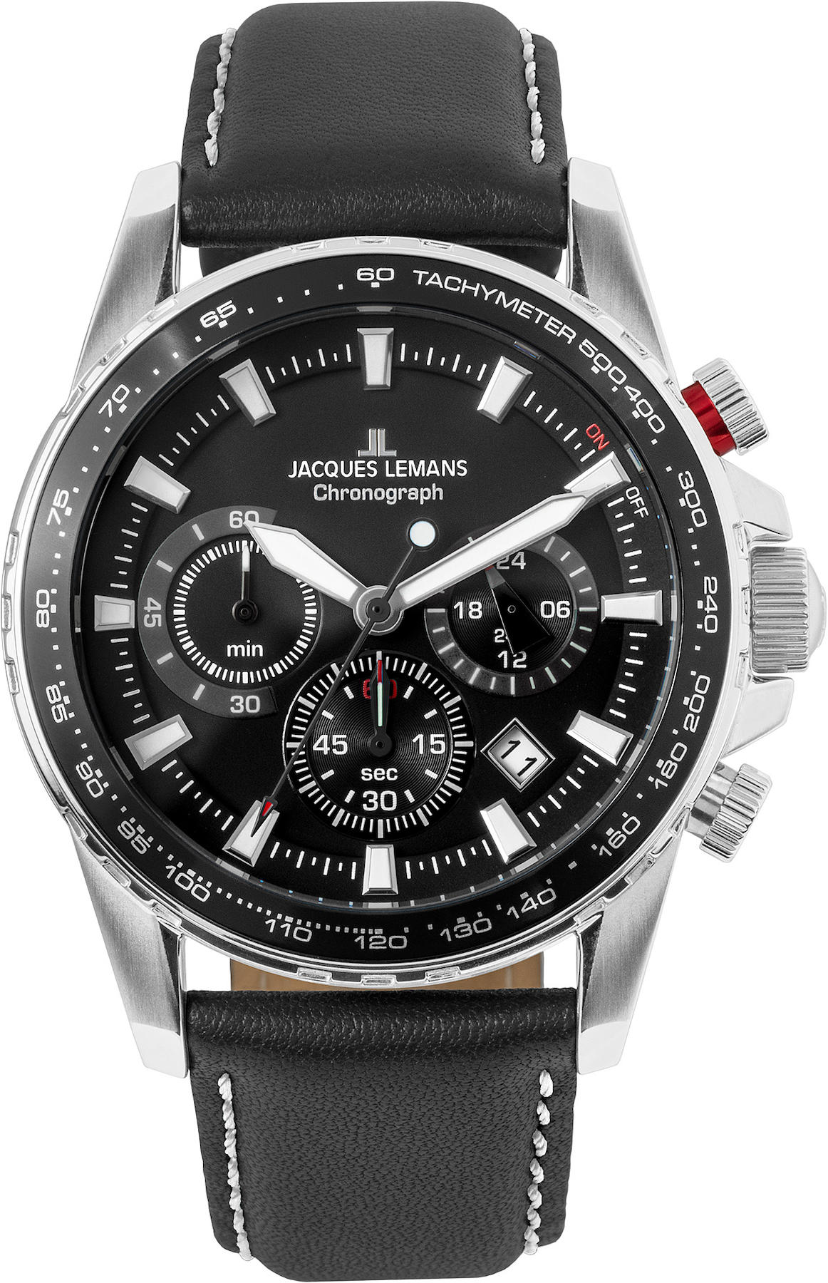 Jacques Lemans LİVERPOOL 1-2099A Takvimli 42 mm Siyah Çelik Kordon Analog Erkek Kol Saati