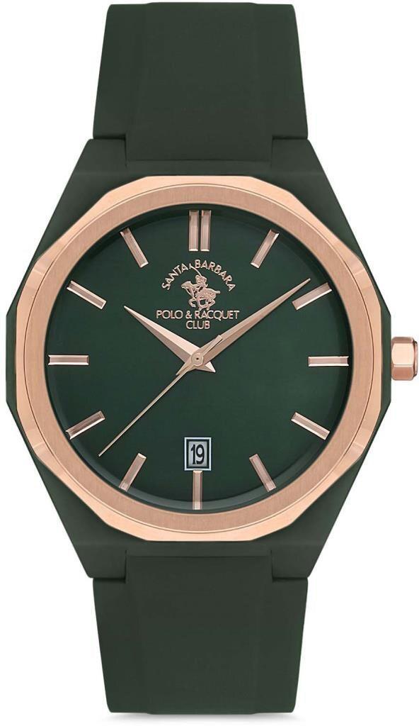 Santa Barbara Polo & Racquet Club SB.1.10172.7 Takvimli 43 mm Yeşil Silikon Kordon Analog Kol Saati