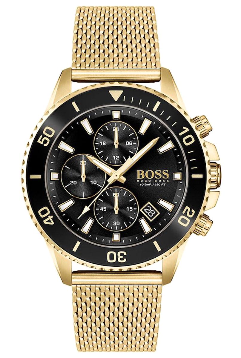 Hugo Boss HB1513906 Pusulalı Takvimli Altın Çelik Kordon Analog Erkek Kol Saati