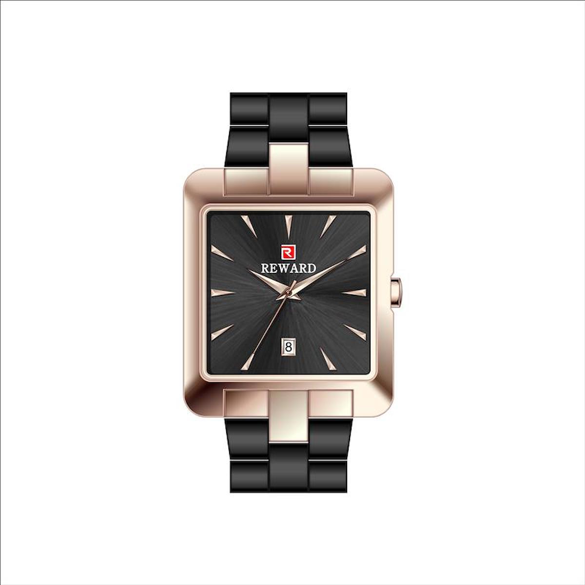 Reward A142412 Takvimli 40 mm Siyah Metal Kordon Analog Erkek Kol Saati