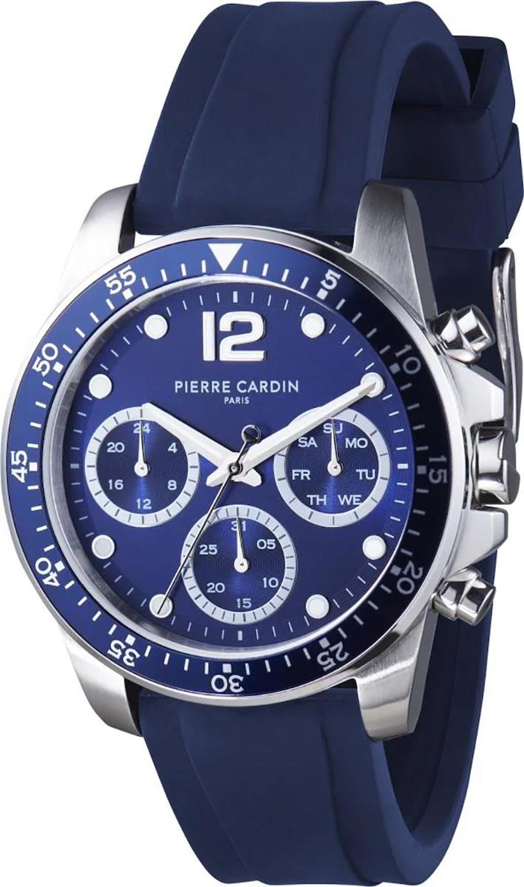 Pierre Cardin CNI.0022 Takvimli 40 mm Lacivert Silikon Kordon Analog Erkek Kol Saati