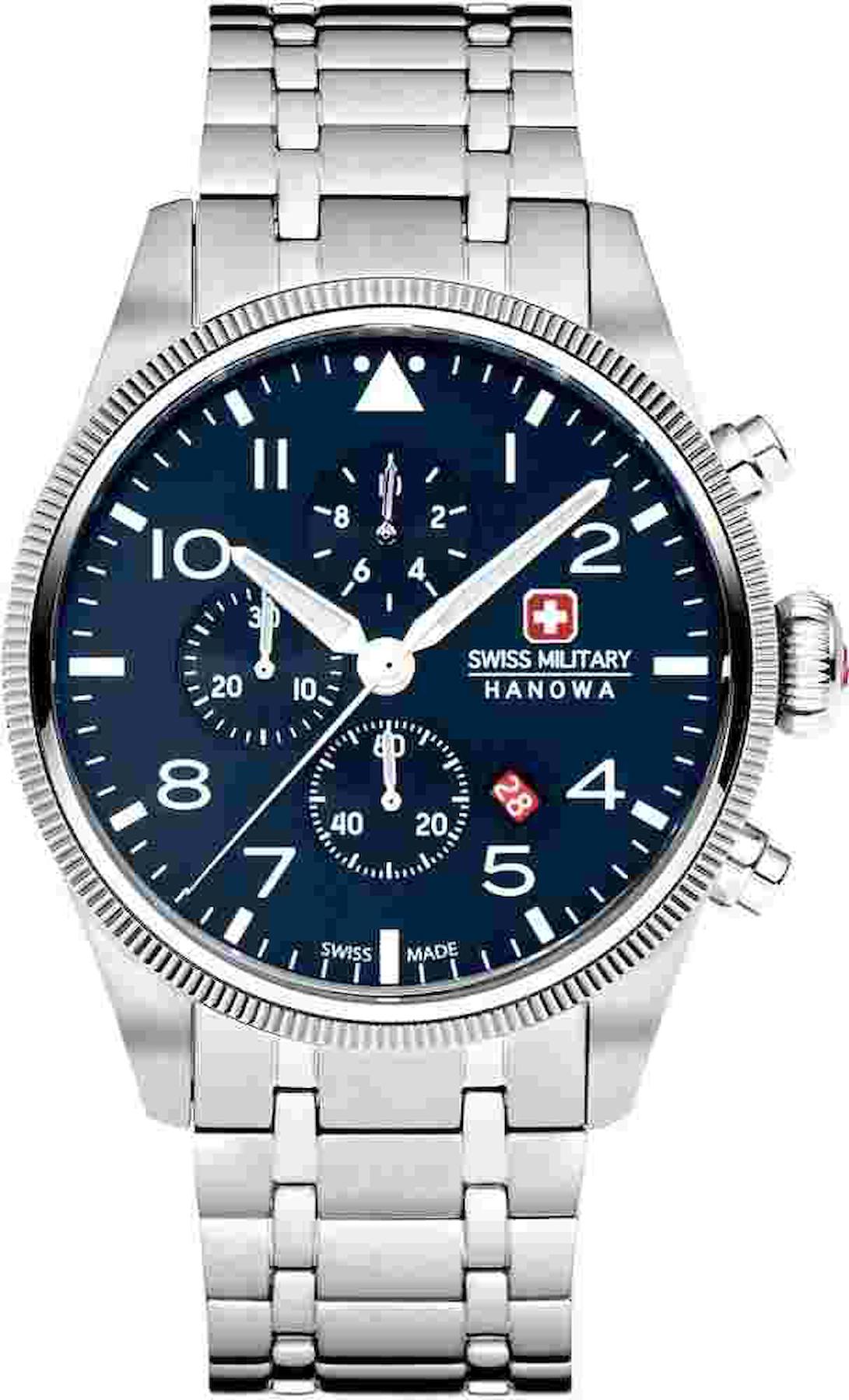Swiss Military SMWGI0000403 Takvimli 42 mm Çelik Kordon Analog Kol Saati