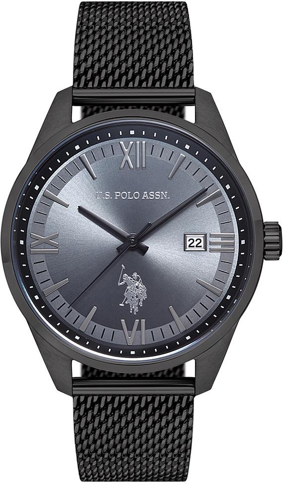 U.S. Polo Assn USPA1001-06 Takvimli 43 mm Siyah Çelik Kordon Analog Erkek Kol Saati