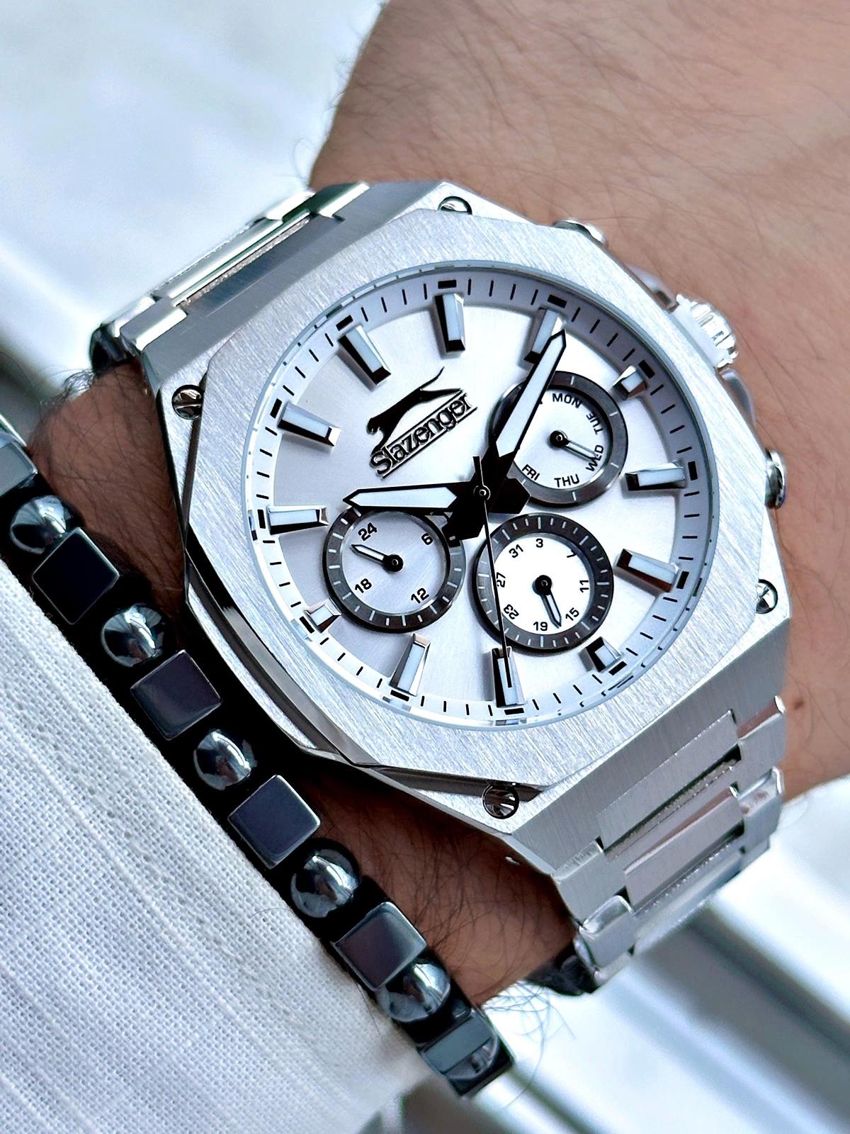Slazenger SL.09.2322.2.04 Takvimli 46-50 mm Çelik Kordon Analog Erkek Kol Saati