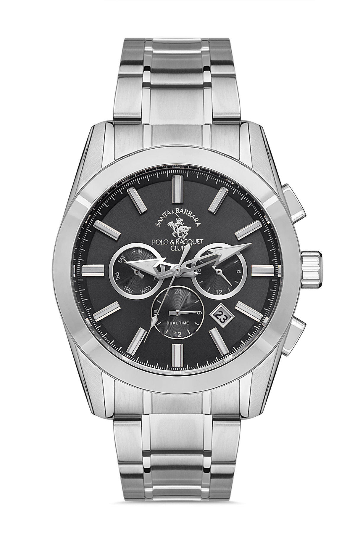 Santa Barbara Polo & Racquet Club SB.1.10445.1 Takvimli 44 mm Çelik Kordon Analog Erkek Kol Saati