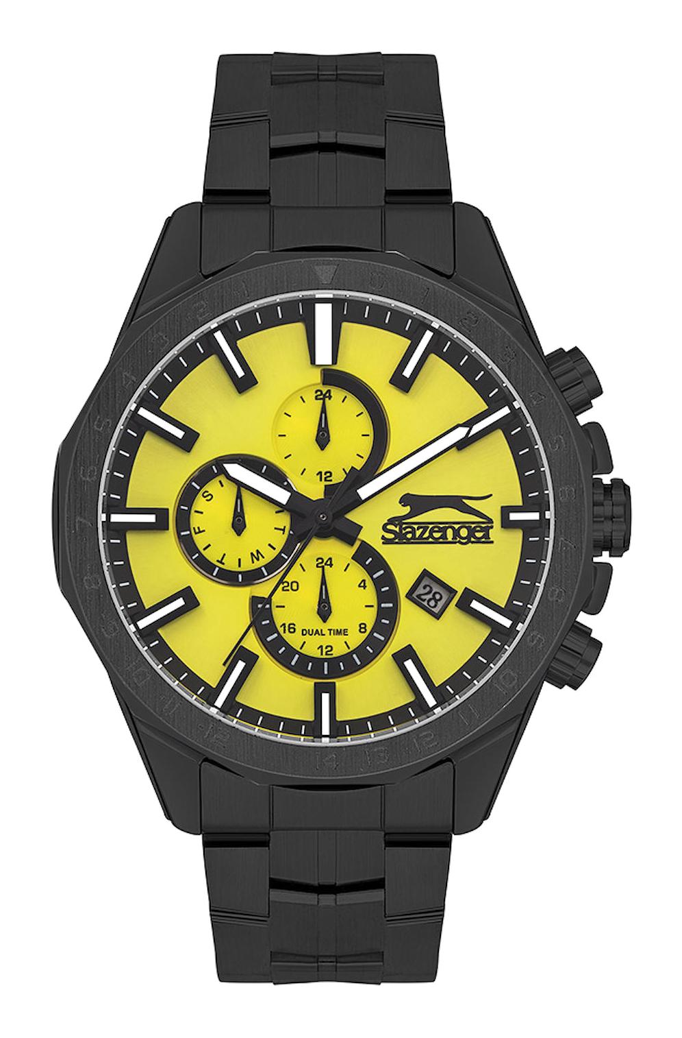 Slazenger SL.09.2259.2.06 Takvimli 43 mm Siyah Plastik Kordon Analog Kol Saati