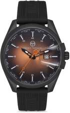 Sergio Tacchini ST.1.10115.3 Takvimli 44 mm Siyah Silikon Kordon Analog Kol Saati