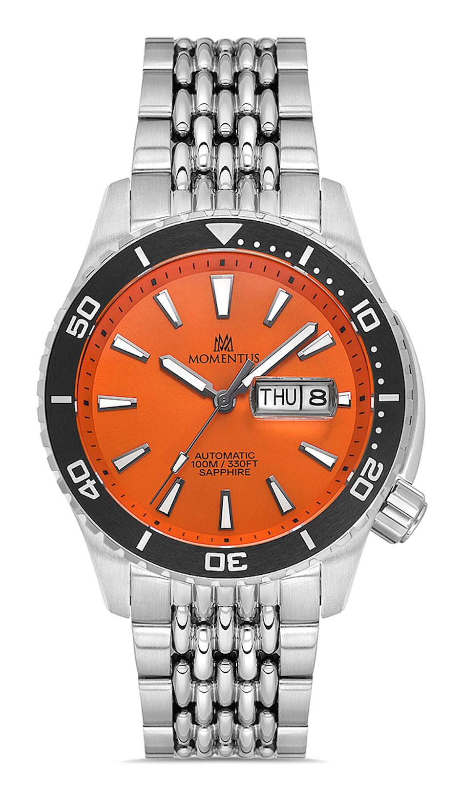 Momentus TM351T-14SS Takvimli 43 mm Çelik Kordon Analog Erkek Kol Saati