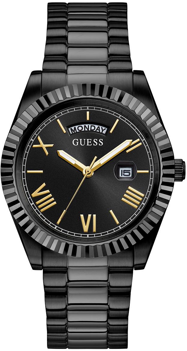 Guess GUGW0265G4 Takvimli 42 mm Siyah Çelik Kordon Analog Kol Saati