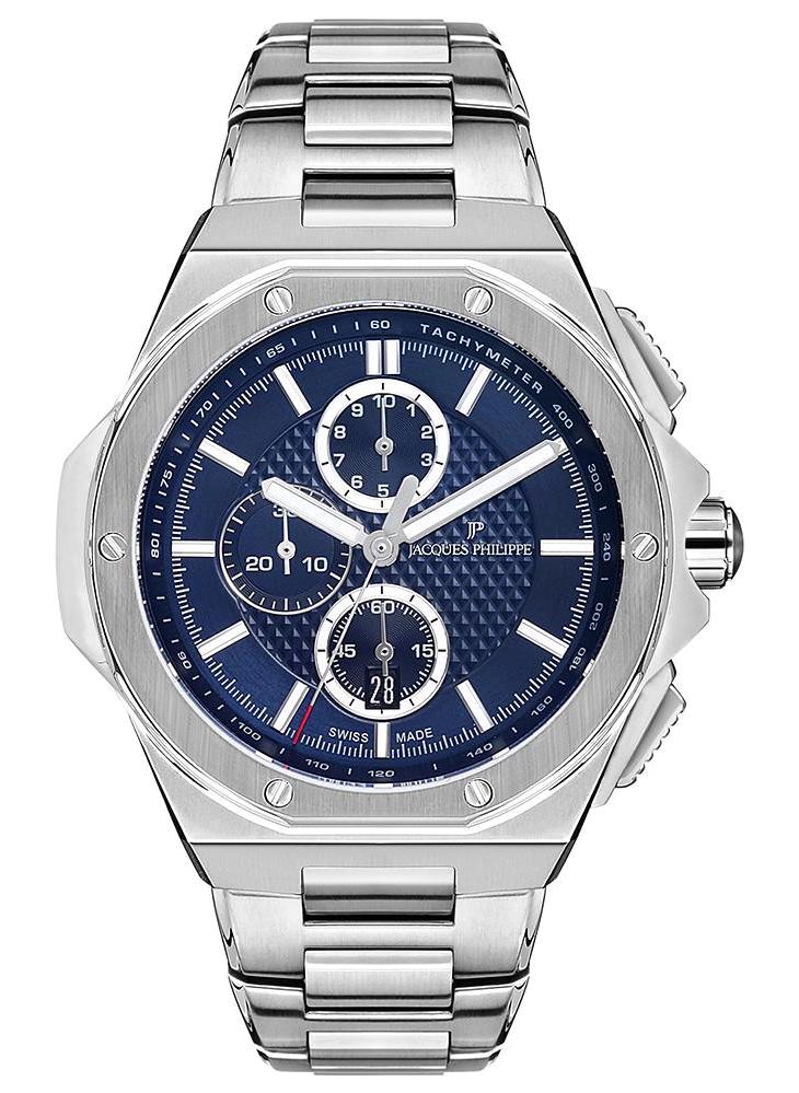 Jacques Philippe JPQGC041336 Takvimli 44 mm Çelik Kordon Analog Erkek Kol Saati