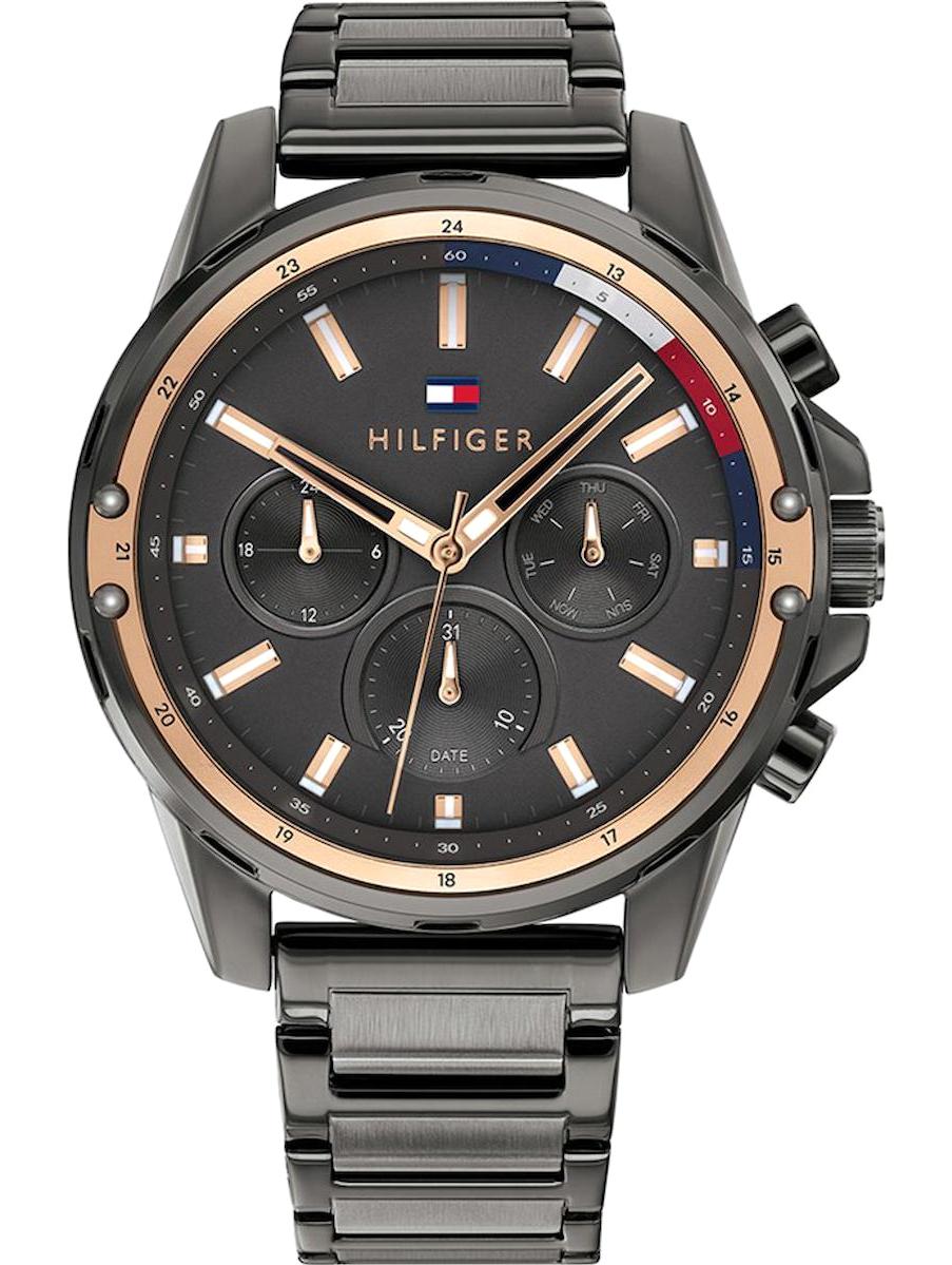 Tommy Hilfiger TH1791790 Takvimli 45 mm Füme Çelik Kordon Analog Erkek Kol Saati