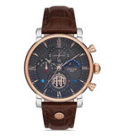 Hislon TM105T-11KR Pusulalı Takvimli Kahverengi Deri Kordon Analog Erkek Kol Saati
