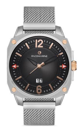 Pacomarine PM.61222.06 Takvimli 45 mm Metal Kordon Analog Kol Saati