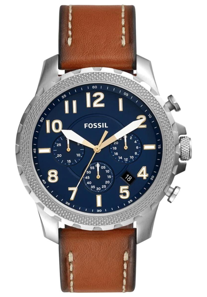 Fossil FS5602 Takvimli 44 mm Kahverengi Deri Kordon Analog Erkek Kol Saati