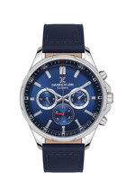 Daniel Klein DK.1.13544.3 Takvimli 45 mm Lacivert Deri Kordon Analog Erkek Kol Saati