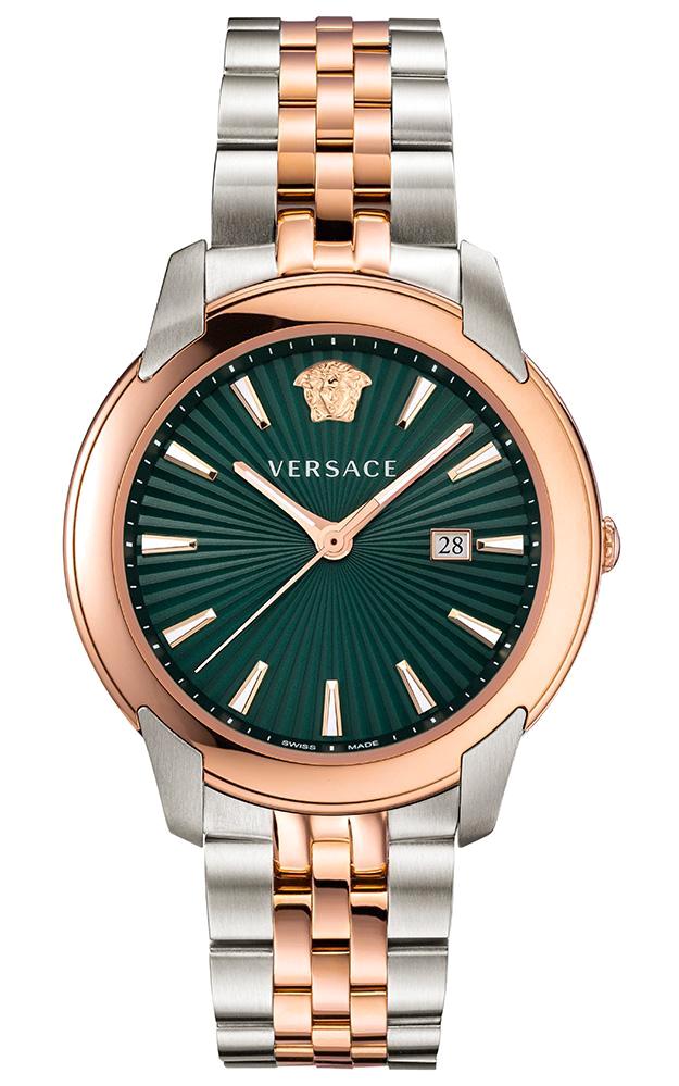 Versace VRSCVELQ00619 Takvimli 42 mm Gri-Rose Gold Çelik Kordon Analog Erkek Kol Saati