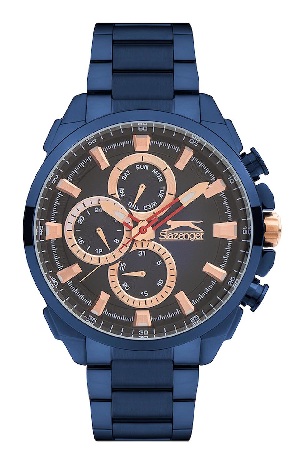 Slazenger SL.09.1828.2.04 Takvimli 47 mm Lacivert Çelik Kordon Analog Erkek Kol Saati