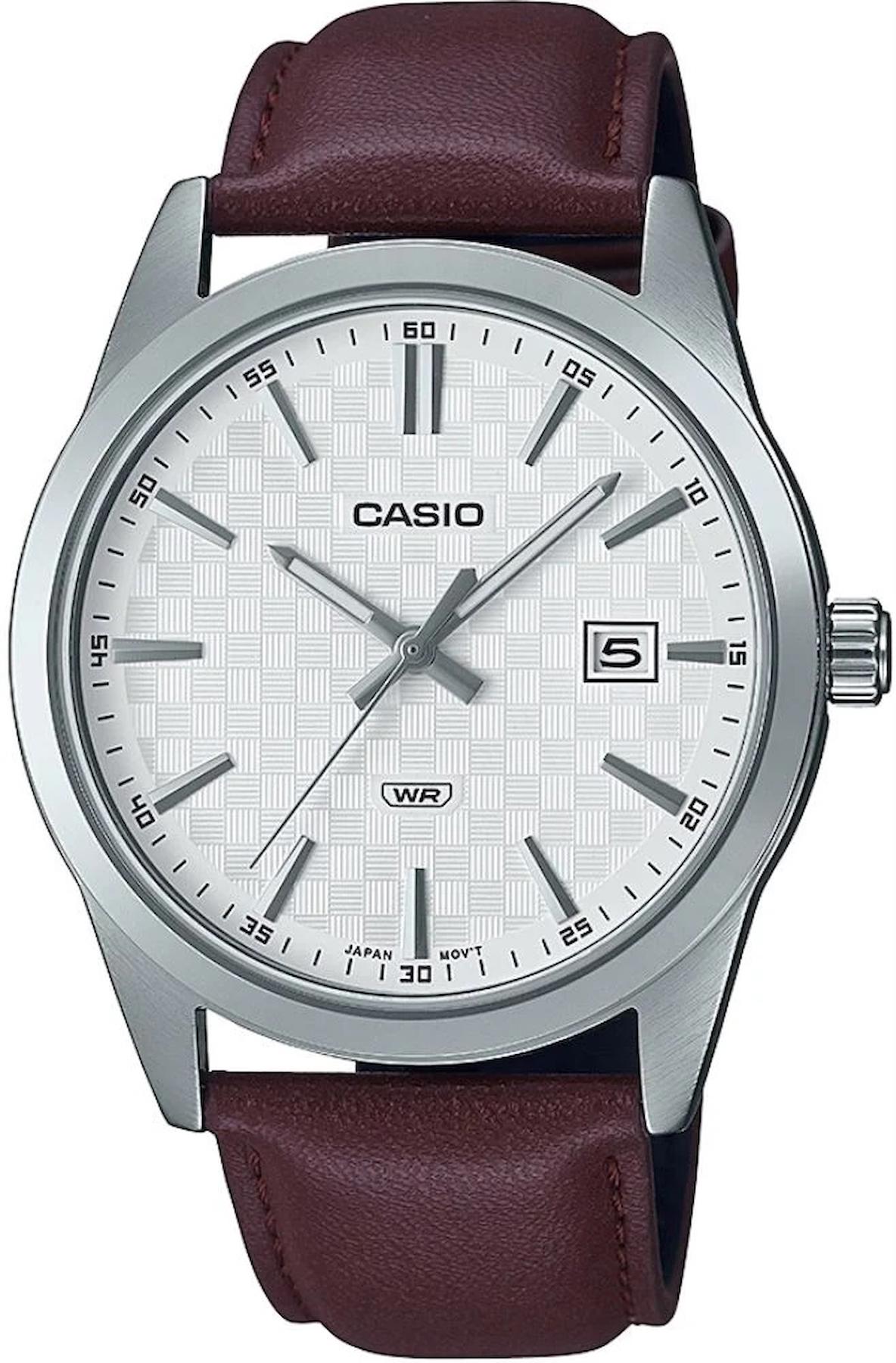 Casio MTP-VD03L-5AUDF Takvimli 41 mm Kahverengi Deri Kordon Analog Erkek Kol Saati