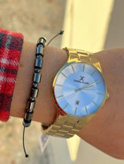 Daniel Klein DK.FT.1.312 Takvimli 40 mm Altın Çelik Kordon Analog Erkek Kol Saati