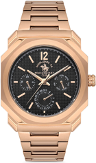 Santa Barbara Polo & Racquet Club SB.1.10275.5 Takvimli 44 mm Rose Gold Çelik Kordon Analog Kol Saati