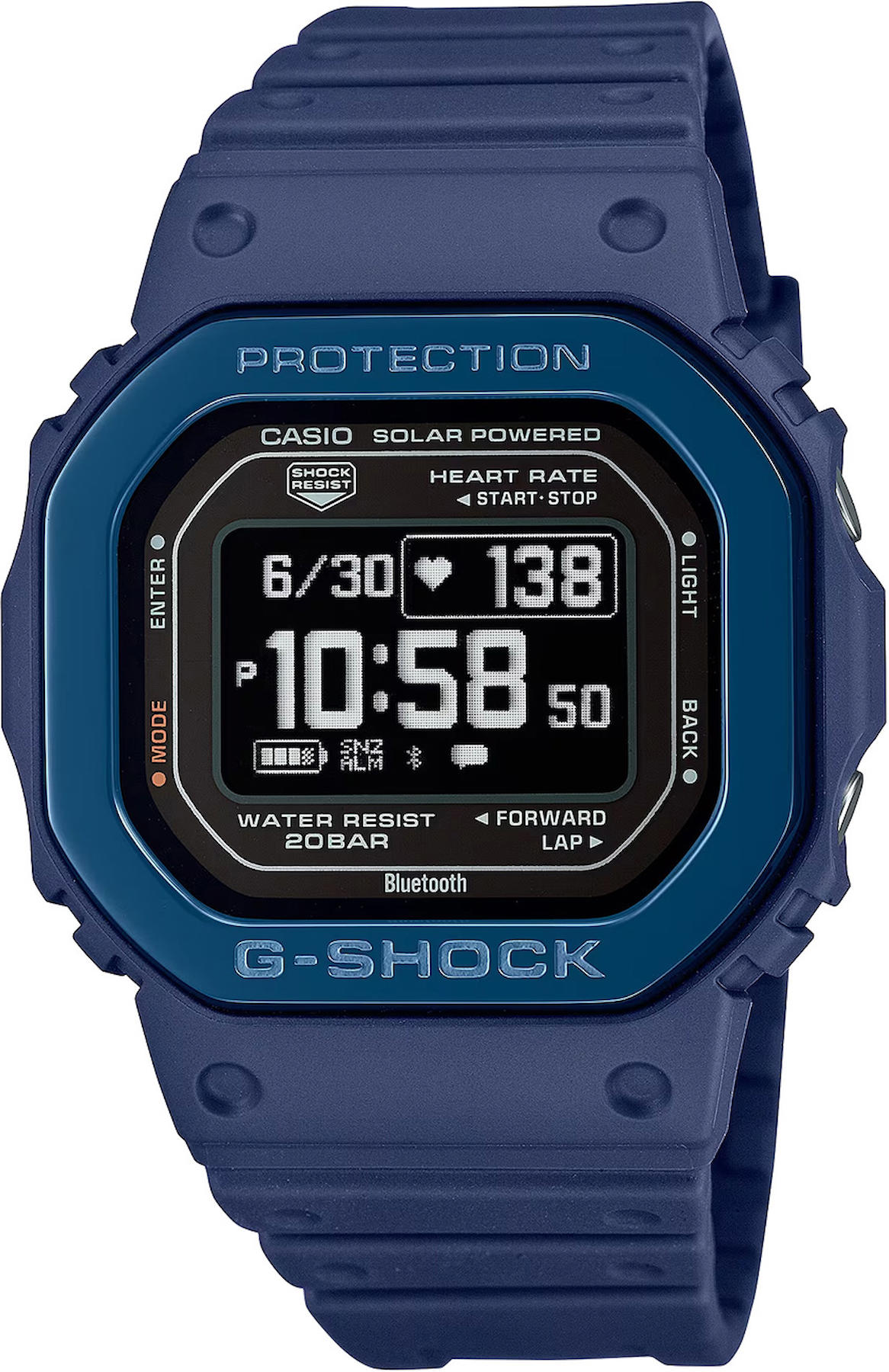 Casio DW-H5600MB-2D Takvimli 44 mm Lacivert Silikon Kordon Dijital Kol Saati