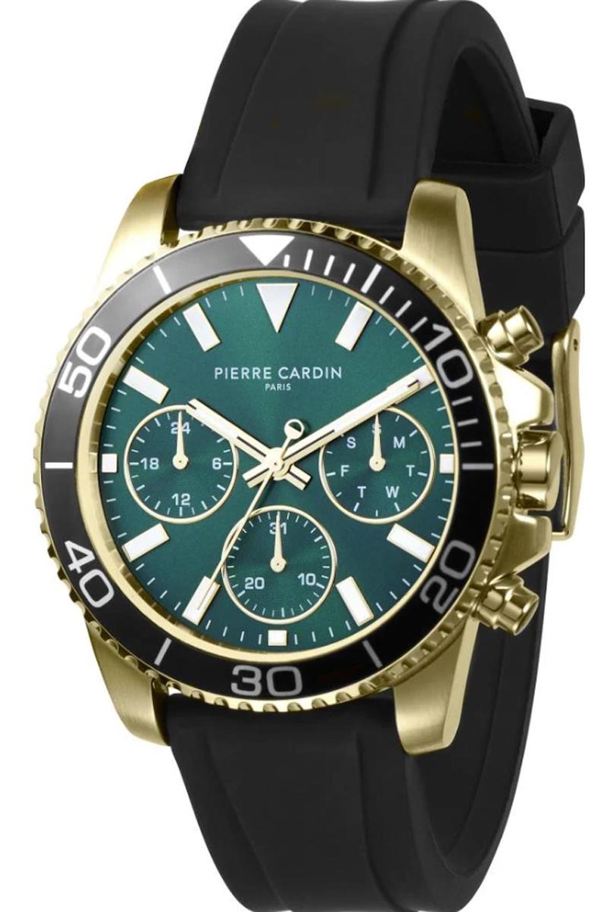 Pierre Cardin CNI.0007 Takvimli 42 mm Siyah Silikon Kordon Analog Erkek Kol Saati