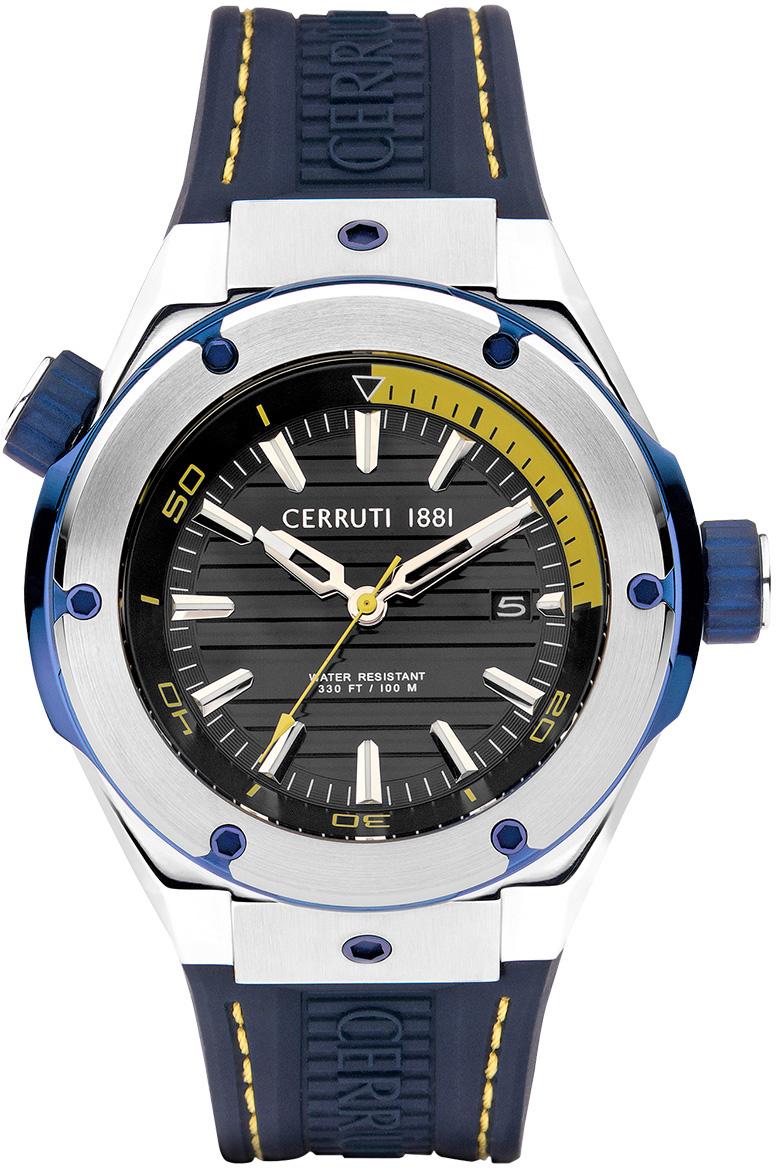 Cerruti 1881 CIWGN2207501 Takvimli 44 mm Lacivert Silikon Kordon Analog Erkek Kol Saati