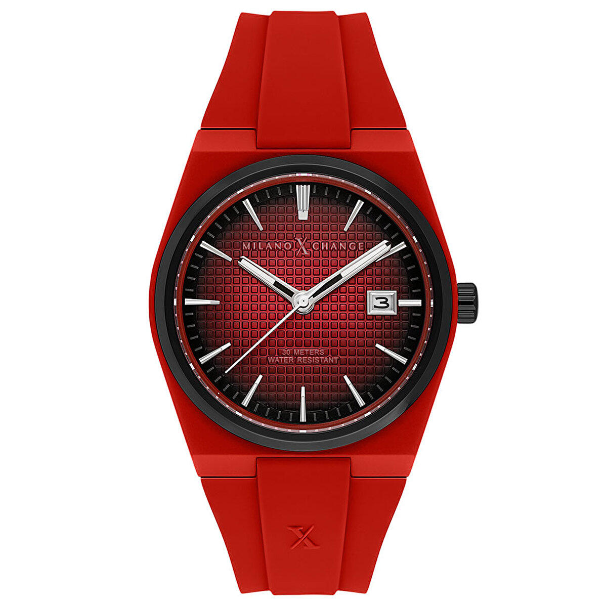 Milano X Change MXG4118 Takvimli 40 mm Kırmızı Silikon Kordon Analog Erkek Kol Saati