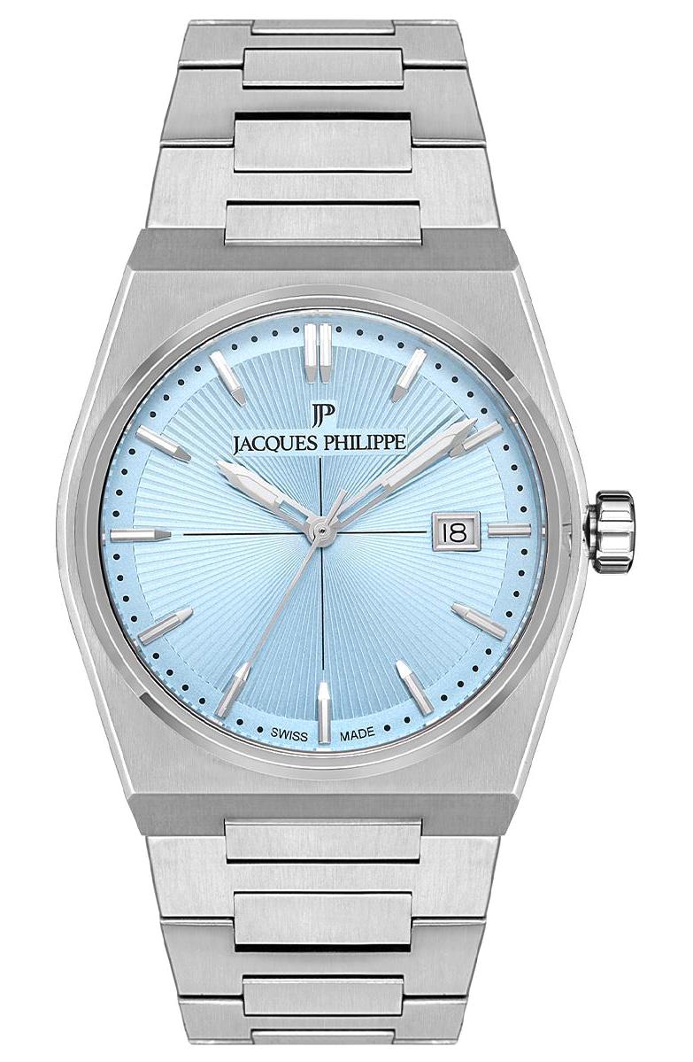Jacques Philippe JPQGS4213X6LB Takvimli 40 mm Çelik Kordon Analog Erkek Kol Saati